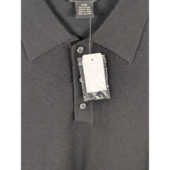 Jos. A. Bank Merino Wool Long Sleeve Polo Shirt Black Men's Size 2XL/XXL NWT - Picture 5 of 15
